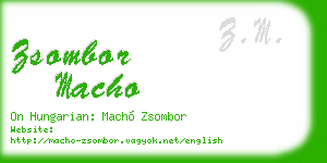 zsombor macho business card